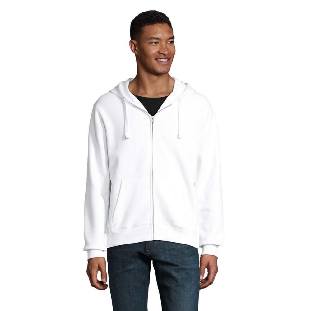 SOLS Mens Spike Full Zip Hoodie / White